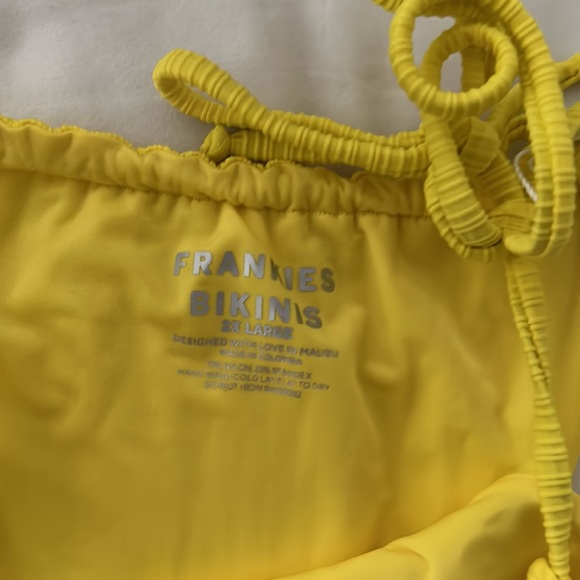 frankie’s bikinis pina colada color yellow tia bottom in plodded fabric XXL - Picture 4 of 6